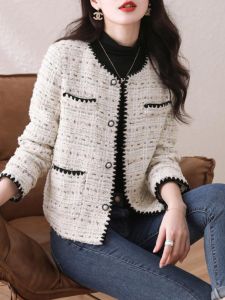 Elegant Boucle Tweed Womens Jacket