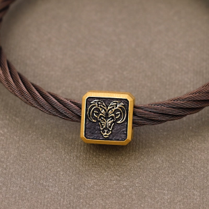 Chow Sang Sang 周生生 999 Gold Charme Chinese Zodiac Goat Charm for Men 96287C (Bracelet Not Included)