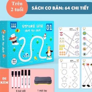Đồ chơi Montessori vở tập viết sách tập viết xóa được giáo dục sớm cho bé từ 2+ chất liệu cao cấp_Kèm Bút & Xóa