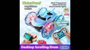 🔥NEW🔥【SG Ready Stock】Dual Remote Control Waterproof Shark Water and Land Upgraded Amphibious Stunt Car with LED Wheel lights🎉360 Stunt Rotation✅Watch Gravity Sensing✅All Body WaterProof✅Best Gift Idear for Kids✅2.5 Ghz High Speed Remote Control Car✅