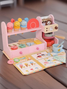 Ice Cream Shop Style Children Wooden Play Set