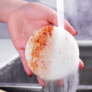 Selulosa Sponge Dishcloth Dish-Washing Sponge Scouring Pad basuh Scrubber alat berguna mampat penyerap minyak bebas untuk menggosok dapur