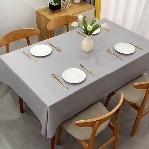 ผ้าปูโต๊ะ สีทึบ PVCหนา กันน้ํา กันน้ำมัน กันลื่น สไตล์นอร์ดิก สําหรับตกแต่งห้องครัว