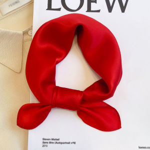 Red Solid Silk Square Scarf Women Satin Bandana Print Scarves Head Band Fashion Lady Hair Shawl Wrap Female Neckerchief Hijab