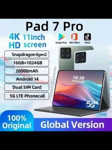 【รับประกัน 3 ปี + ซีโอดี】ต้นฉบับทั่วโลกรุ่น Pad 7s Pro แท็บเล็ต 11 นิ้ว HD 4K Android 14 16GB + 1T 10000mAh 5G สองซิมบลูทู ธ WiFi GPS แท็บเล็ต