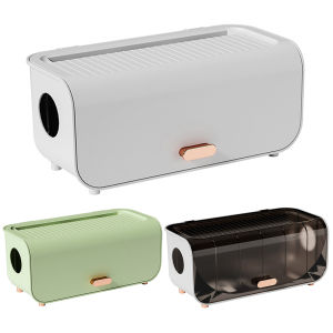 【New Arrival】Power Cable Storage Box Large Capacity Cable Management Box Cable Organizer Box Power Strip Storage Box for Desk