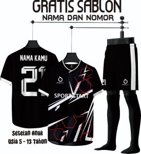 [ GRATIS CUSTOM SABLON NAMA DAN NOMOR ] Baju Bola Anak Laki Jersey Futsal Anak SD Kaos Sepak Bola SSB Usia 5 sampai 13 Tahun