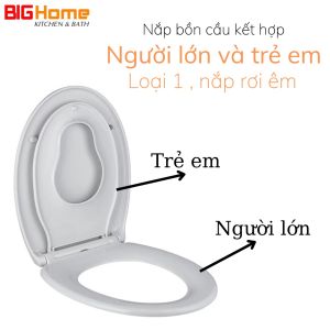 Nắp bồn cầu - Nắp bệt trẻ em người lớn 2 trong 1 rơi êm nhập khẩu cao cấp