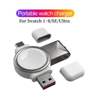 2 in 1 Wireless Charger for Apple Watch 8 7 6 5 4 3 2 SE Ultra Fast Charging Stand For iWatch Apple Watch Charger Type C