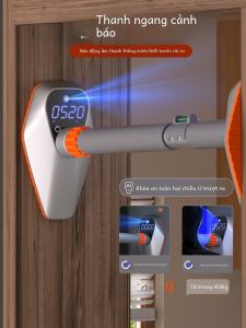 Smart Warning Indoor Single Bar Pull up Bar for Adults No Drilling Required Home Fitness Equipment Adjustable Length