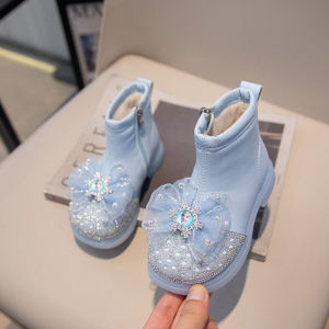 Bốt Công Chúa Bé Gái Aisha Giày Bông Hai Lớp Trẻ Em Giữ Ấm Lót Lông Giày Công Chúa Bé Gái Bé Gái Đế Mềm Bốt Đi Tuyết Giày Trẻ Em