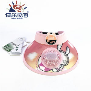 Girls Summer Fan Hat Cartoon Sun Protection Cap Breathable High Neck Large Brim Hat UV Protection Foldable Adjustable Beach Travel Outdoor