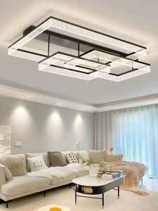 โคมไฟตกแต่งห้องนั่งเล่นสไตล์อิตาลีเรียบง่ายหรูหราแบบใหม่ 2025 โคมไฟหลักทรงสี่เหลี่ยมจัตุรัส โคมไฟติดฝ้าเพดานแบบเหล็ก