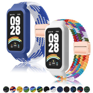 Case+Braided Strap for Xiaomi Smart Mi Band 9 8 Active Sports Magnetic Nyon Bracelet Correa+Cover for Redmi Band 3 2 Accessories