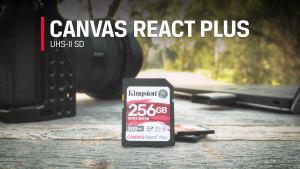 Kingston Canvas React Plus SD 300MB/s Class 10 UHS-II Memory Card for 8K/3D/VR Cinema Cameras - 32GB/64GB/128GB/256GB
