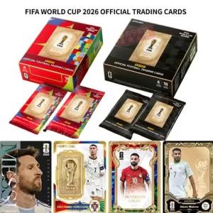 KAYOU | 2026 FIFA World Cup Official Football Trading Cards Booster Box Messi Ronaldo Salah Star Player Gold Foil Rare Holo Sports