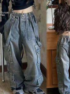 Fashionable Childrens Jeans Street Style Spring New Arrival Girls Boys Workwear Pants Kids Clothing Spring Autumn Long Pants