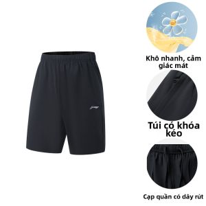 Li-Ning | Quần Short Nam Thoáng Khí Hút Ẩm Nhanh Chóng Khô Co Dãn Cạp Quần Co Dãn Cổng Khoá Zipper Dành Cho Tập Gym Chạy Bộ