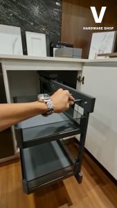 L Shape Aluminium Kitchen Basket. Kitchen Cabinet