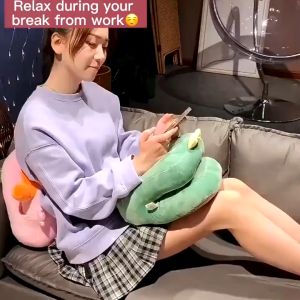 หมอนงีบกลางวัน หมอนซุกมือ หมอนอิงหลัง  สอดแขนได้ เบาะพิงหลัง หมอนออฟฟิศ หนานุ่ม พรีเมียม อย่างดี Nap pillow