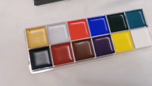 [ภาพวาดสำหรับเด็กและผู้ใหญ่] Art Make Up ชุดสีเพ้นหน้าสีแต่งหน้า body art 12 แฟลชสีสีทาใบหน้าร่างกาย ชุดภาพวาดสีน้ำมันพาเลท