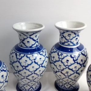 ลายคราม แจกัน เซรามิค แจกันพระ แจกันดอกไม้ ขนาด 6-8 นิ้ว