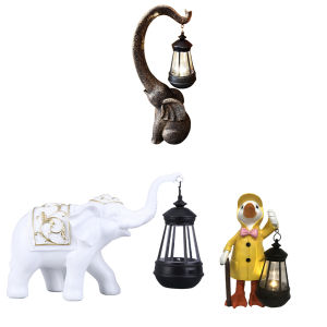 [Mới] Tượng hình vịt Voi Đèn lồng năng lượng mặt trời trang trí sân vườn bằng nhựa dùng cho sân vườn và sân vườn