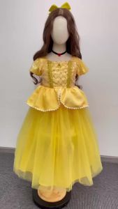 Belle Dress Kids Halloween Child Cosplay Costume Yellow Dress for Girls Clothes Sets Baby Girl Princess Dresses Christmas Party