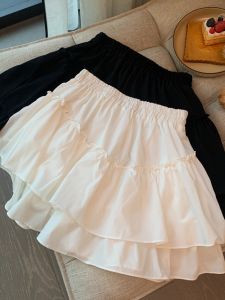 Váy Xếp Ly Chữ a Màu Trắng Cạp Cao Cho Nữ Mùa Hè Cỡ Lớn Váy Ngắn Che Mông Cho Nữ Váy Xếp Ly Chữ a Cạp Cao Bằng Vải Polyester