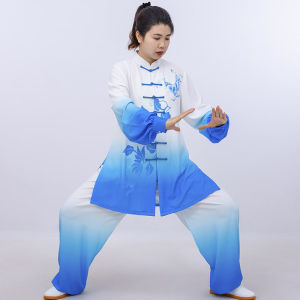 Elegant Tai Chi Competition Suit Womens Spring Autumn Set Long Martial Arts Performance Costume Eight Section Qi Jin Showwear