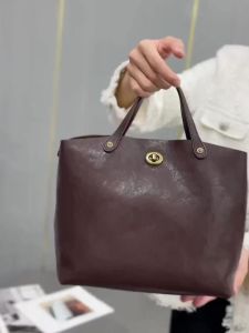 SHUCAI | Retro Vegetable Tanned Cowhide Women Bucket Bag Luxury Designer Ladies Large Capacity Shoulder Crossbody Tote Bag Female Handbag