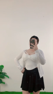 ชุดเซ็ต เสื้อคลุม+กระโปรงและเสื้อสายเดี่ยว