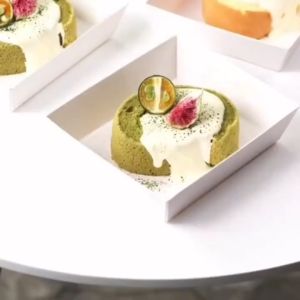 50PCS Kraft Tray Sandwich Box Pastry Dessert Lid Sushi Box Clear Lid Container Disposable Cake Box