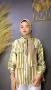 KEMEJA KERJA SALUR SAKU 2 LENGGAN PANJANG POLYRAYON