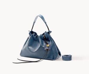 Songmont Bernatorett bag with drawstring on the shoulder and wrist strap available in 3 sizes wide shoulder crossbody bag