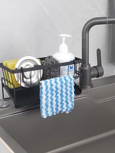 ชุด ชั้นเก็บฟองน้ำ สเตนเลส, พร้อมก้านแขวนถอดออกได้, อุปกรณ์เสริม สําหรับอ่างล้างจาน ระบายน้ํากันสนิม