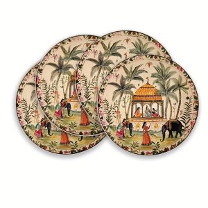 VIKAMA 4-Piece Exotic-Style Placemats Family Gathering Theme Restaurant Party Table Decor and Accessories