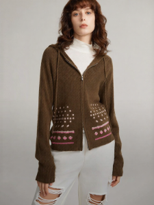 Elle | Warm and Stylish 100 Percent Wool Hooded Sweater