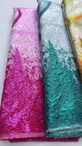 Luxury Jacquard Lace Tulle Fabric - French Mesh Lace Embroider Metallic Gold Thread Brocade For Couture Wedding Dresses 5Yards