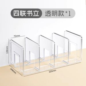 ชั้นวางหนังสืออะคริลิกใส ชั้นวางหนังสือสำหรับโต๊ะทำงาน ชั้นวางหนังสือแบบติดกาว ชั้นวางหนังสือแบบแยกชั้น ชั้นวางหนังสือแบบป้องกันการล้ม