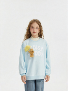 Cute Cloud-shaped Bear Spring New Casual Long Sleeve Round Neck Comfortable Hoodie