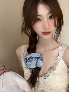 Silk Ribbon Butterfly Knot Hair Ties Womens Satin Large Bow Hair Bands Ball Headscarf Hair Accessories Korean Style Fresh out