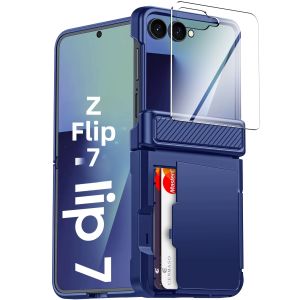 Ốp Lưng Samsung Galaxy Z Flip 7 Có Khe Đựng Thẻ Chống RFID Bảo Vệ Màn Hình Chống Sốc Chất Liệu Titanium