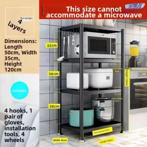 Jiaxu | Multifunctional Carbon Steel Multi-level Storage Rack for Kitchen