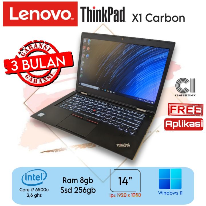 Laptop Tahan Banting Peforma Kencang Lenovo Thinkpad X1 Carbon X250 X240  T430 Core i7 6500u/Core i5 Ssd 512gb Design/Editing