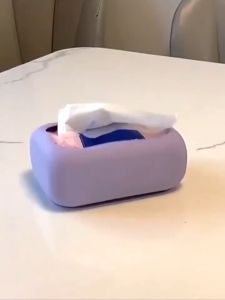 Lazzysissy Silicone Suction Tissue Box Toilet Paper Rack Kitchen Bathroom Paper Towel Holder Home