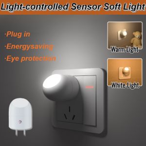 Mini Energysaving Night Light Plugin Soft Eyecare Light 360 Degree Rotate LED Light