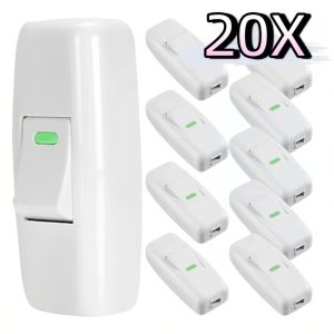 20Pcs Bedside Lamp Button Switch Flame Retardant ABS Copper Contact High Power On Off Control for LED Desk Light Home Use