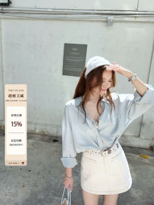 เสื้อเชิ้ตผู้หญิงฤดูใบไม้ผลิ TMH STUDIO ผ้าลินิน ผ้าไหม ผ้าไนลอน ปกป้องแสงแดด สีสันสดใส แขนยาว ปกติ