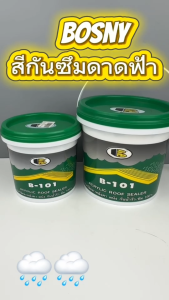 กาวอะครีลิคทาหลังคา Bosny Acrylic roof sealer B101 ทาดาดฟ้า กันน้ำรั่ว-ซึม100%อุดรอยแตกร้าว(2 ขนาด)